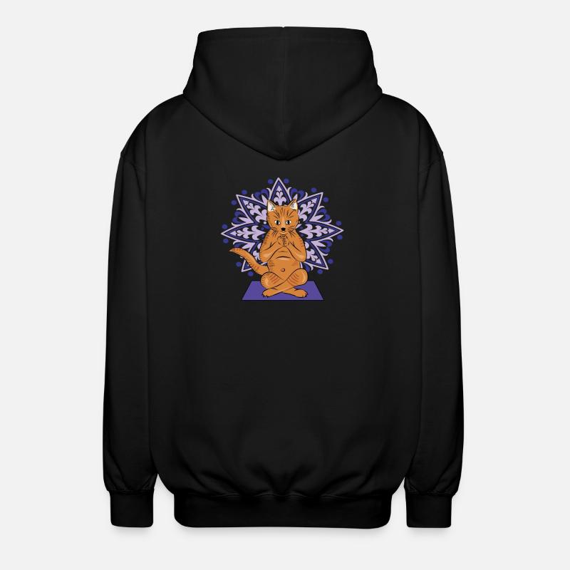 Mandala méditatif du chat - Veste à capuche unisexe - noir