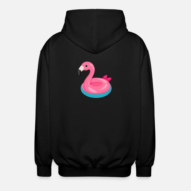 Flamingo Pool Float - Unisex Hooded Jacket - black
