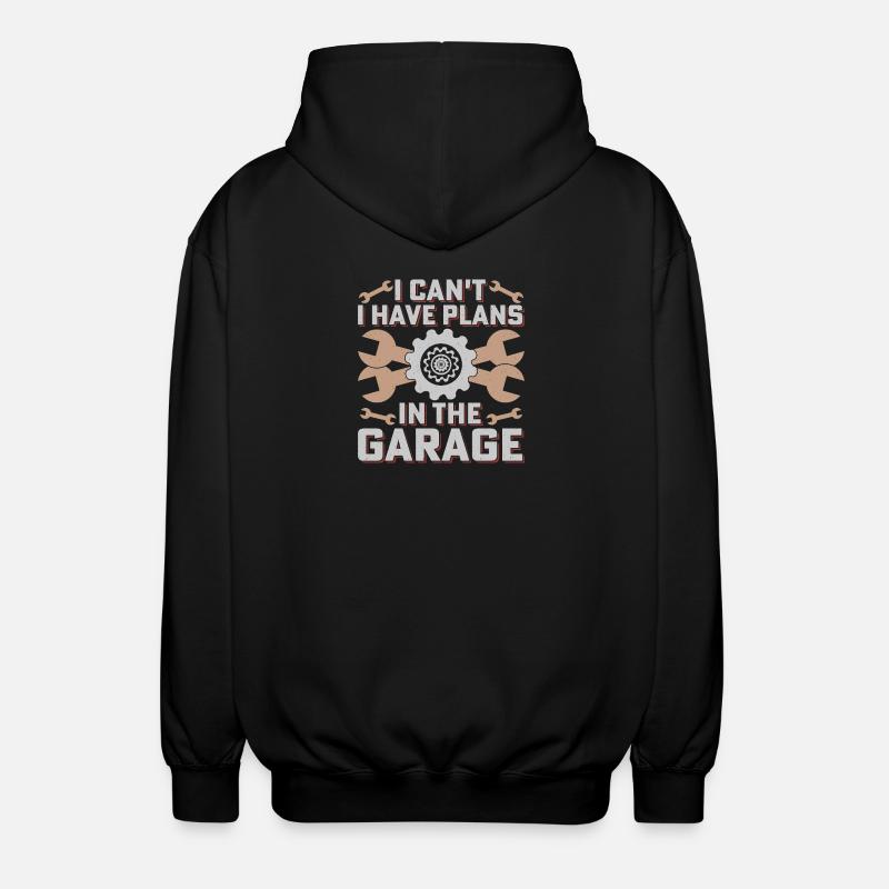 Garage Plans Tool Humor - Unisex Hooded Jacket - black