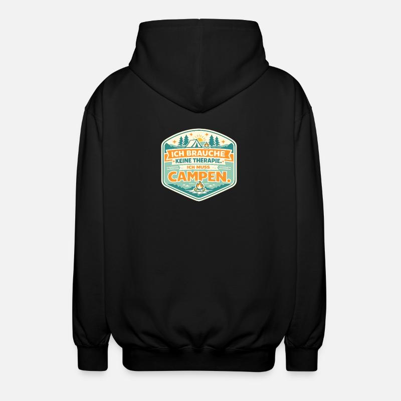 Ich muss Campen - Unisex Kapuzenjacke - Schwarz