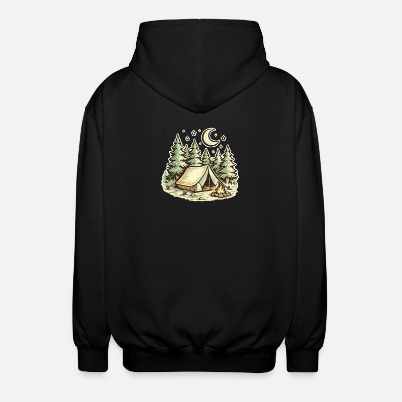 Camping - Unisex Hooded Jacket - black