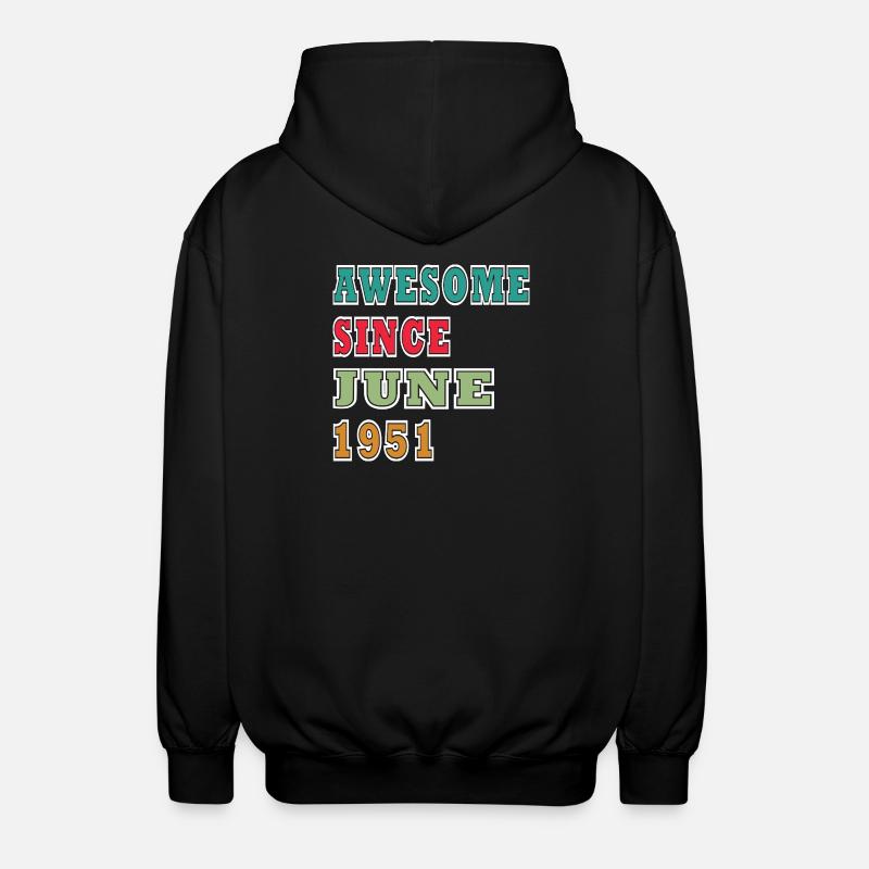 Retro 1951 Juni Layout - Unisex Kapuzenjacke - Schwarz