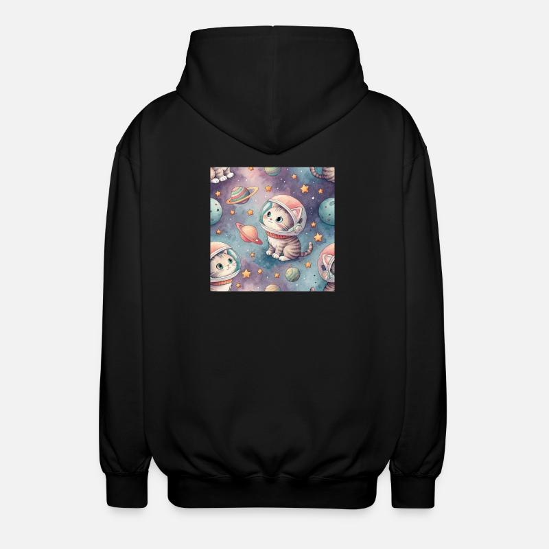 Chaton cosmique en orbite - Veste à capuche unisexe - noir