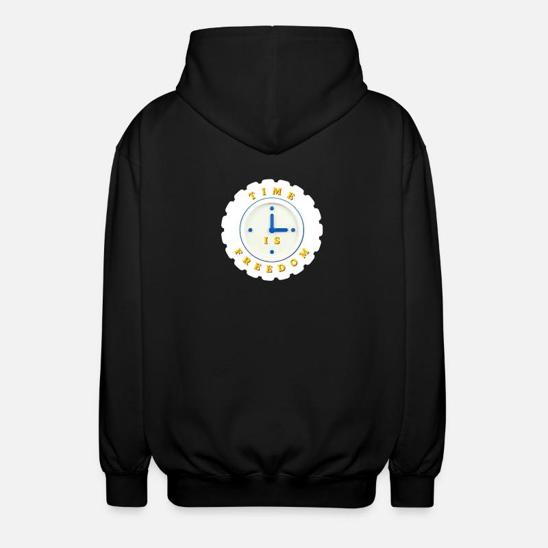 Zeit ist Freiheit - Unisex Kapuzenjacke - Schwarz