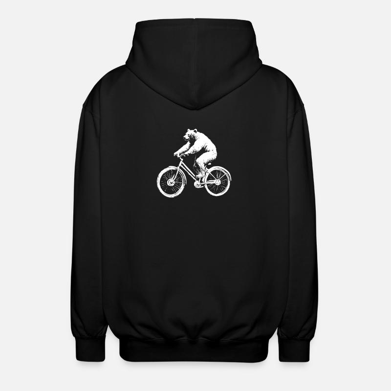 Bicycle Bear - Unisex Hooded Jacket - black