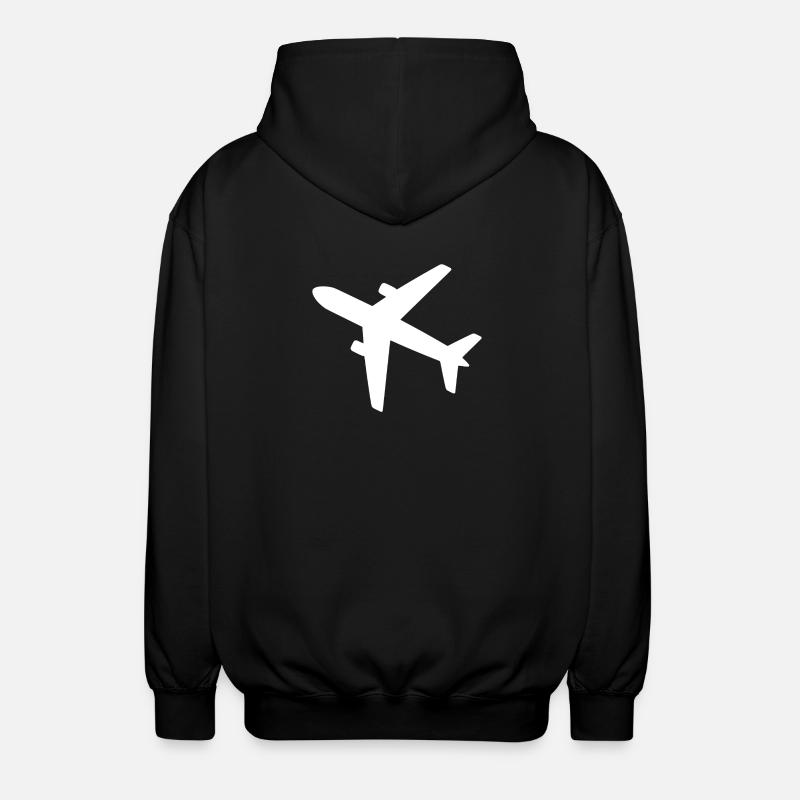 airplane - Unisex Hooded Jacket - black
