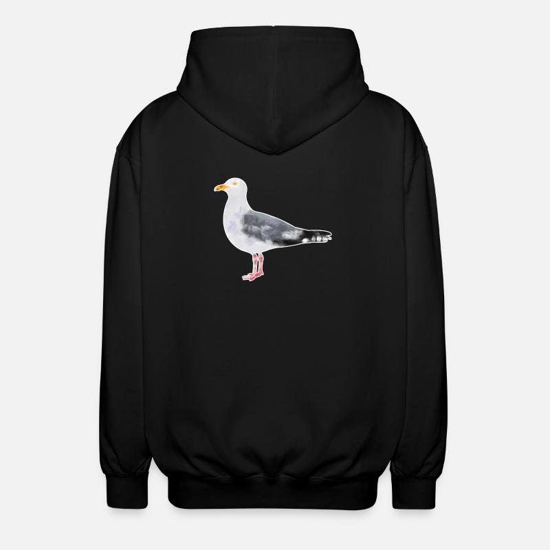 Mouette argentée.1 - Veste à capuche unisexe - noir