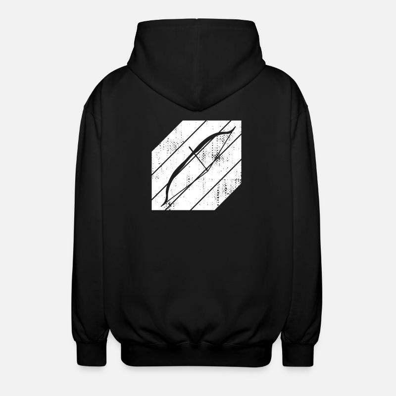 Archery Sketch - Unisex Hooded Jacket - black