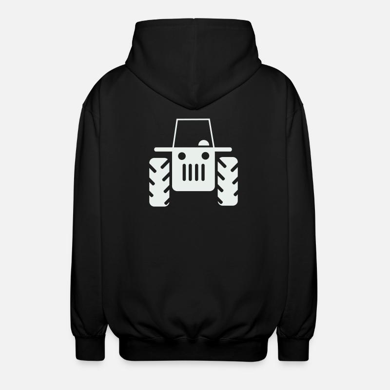 Retro Traktor  - Unisex Kapuzenjacke - Schwarz