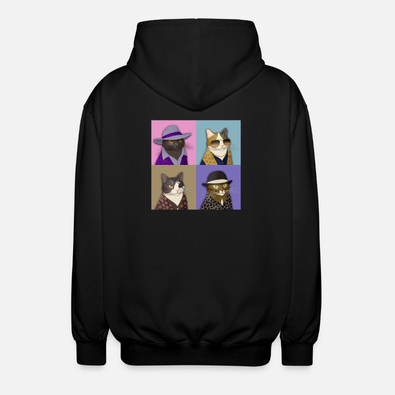 Badass Cat Quartet - Veste à capuche unisexe - noir