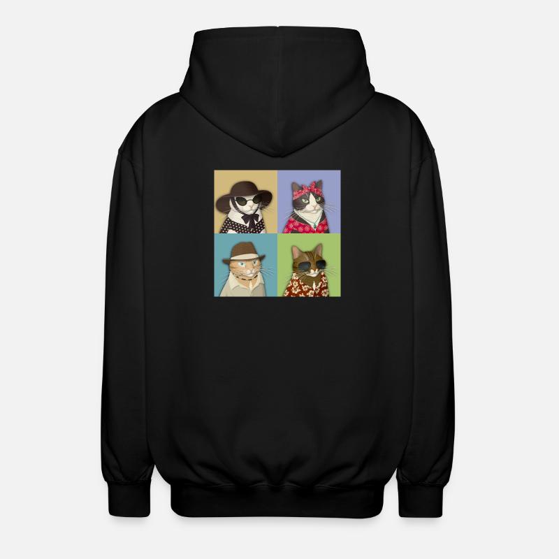 Pop Art de chat d’été - Veste à capuche unisexe - noir