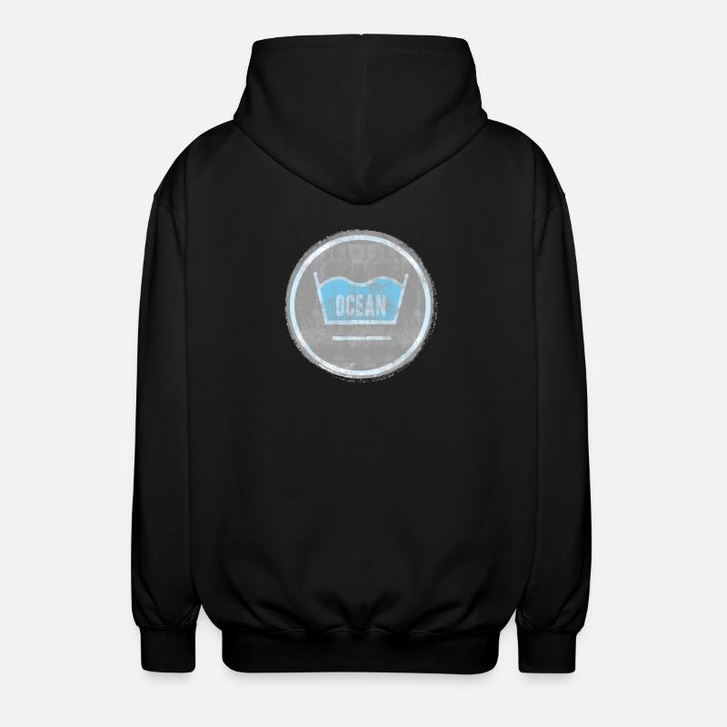 Ocean Crown Waves Logo - Unisex Hooded Jacket - black