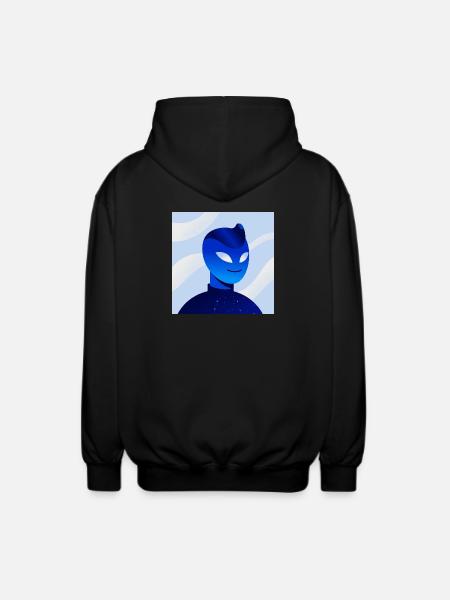 Blue Gradient Mask Avatar - Unisex Kapuzenjacke - Schwarz