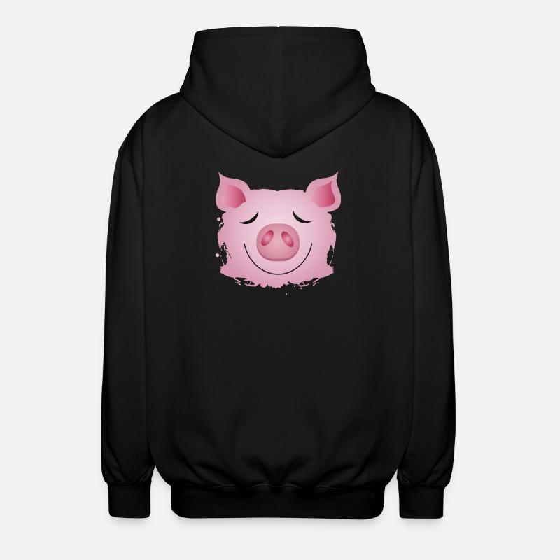 Kopf eines Schweins - Glücksschwein Graffiti - Unisex Kapuzenjacke - Schwarz