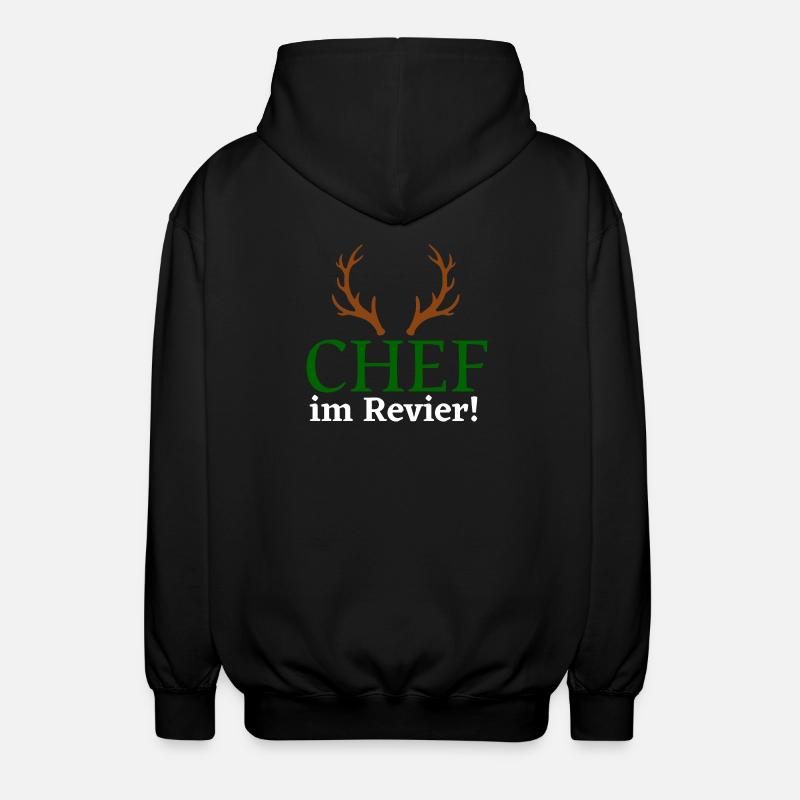 Chef im Revier - Jäger Design - Unisex Kapuzenjacke - Schwarz