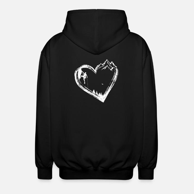 Bergherz-Kletterer - Unisex Kapuzenjacke - Schwarz