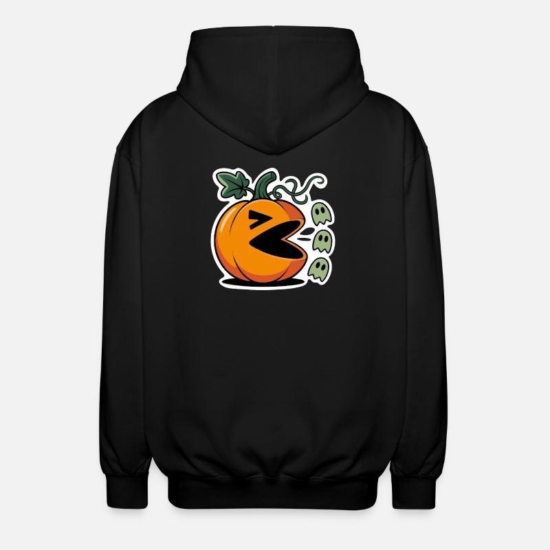 Halloween Pumpkin Gaming Design - Unisex Hooded Jacket - black