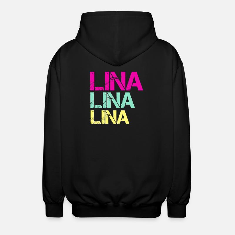 LINA Neon Triptych - Unisex Hooded Jacket - black