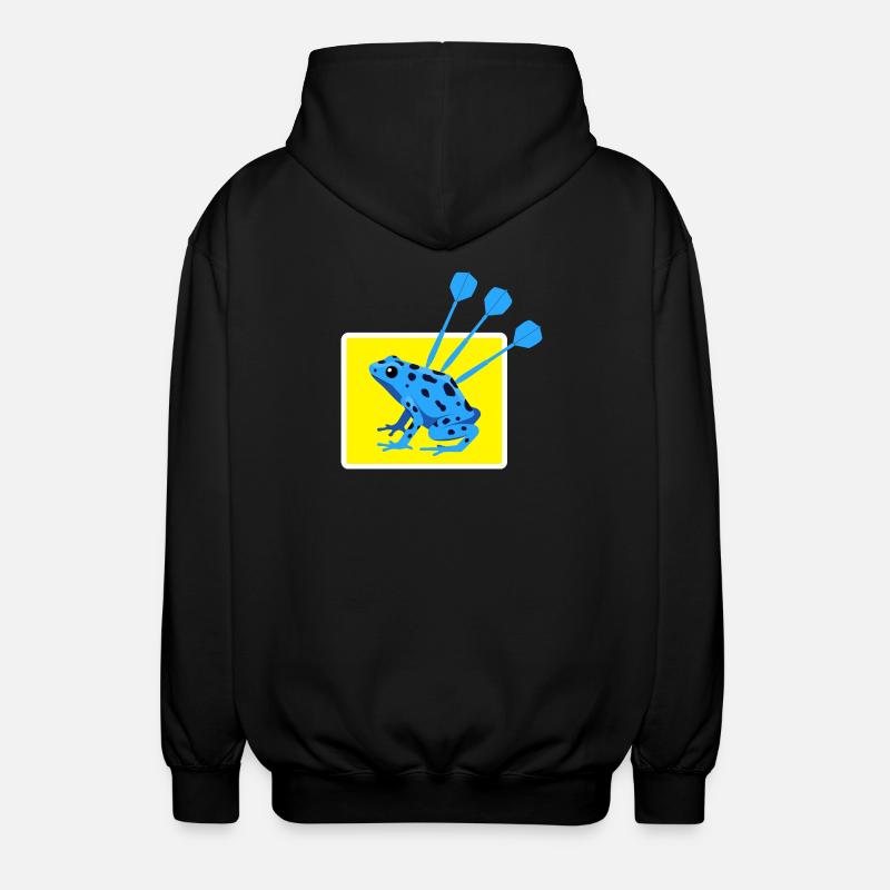 Lustiges DARTS und PFEILGIFTFROSCH Design - Unisex Kapuzenjacke - Schwarz