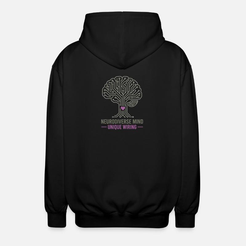 NEURODIVERSER GEIST Einzigartiges Verdrahtungsbewusstsein - Unisex Kapuzenjacke - Schwarz