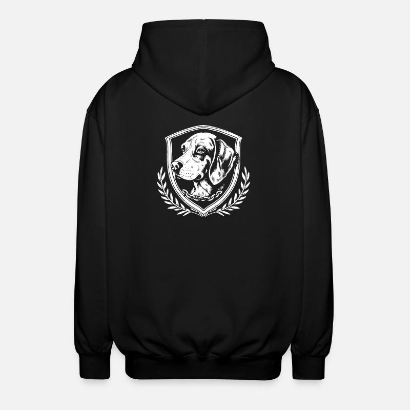 Hundeemblem Im Schild - Unisex Kapuzenjacke - Schwarz