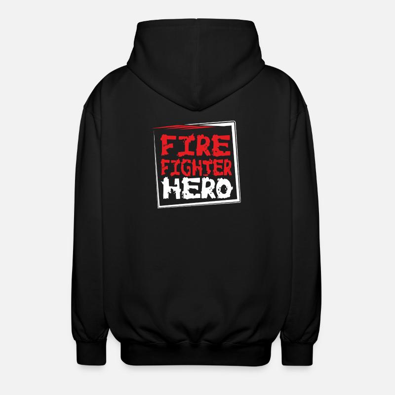 FIREFIGHTERHERO - Unisex Kapuzenjacke - Schwarz