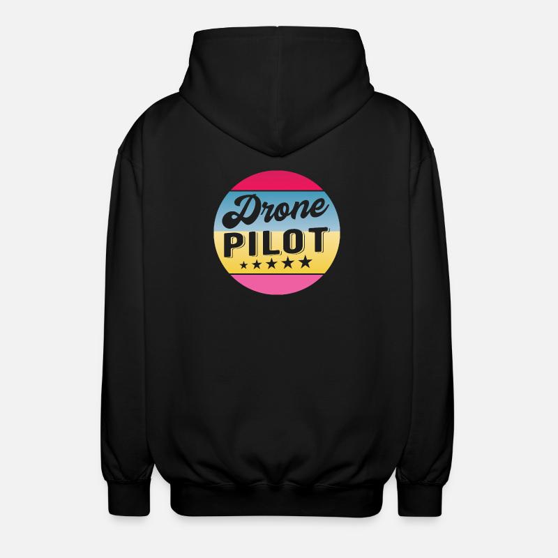 Drone Pilot Drohnenpilot Gradient Badge - Unisex Kapuzenjacke - Schwarz