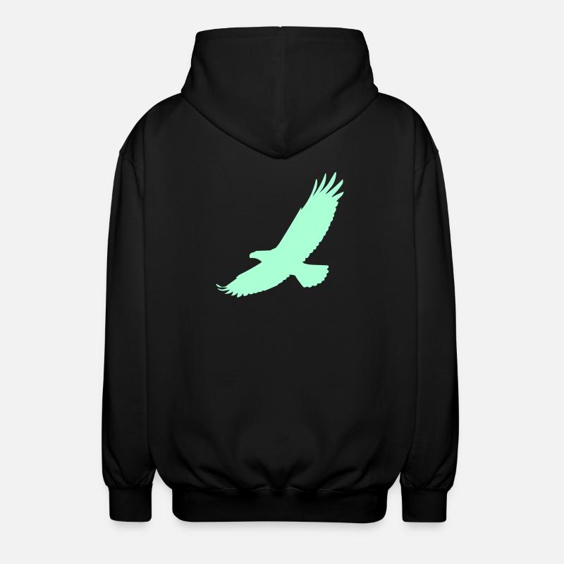 Falcon in flight - Unisex Hooded Jacket - black