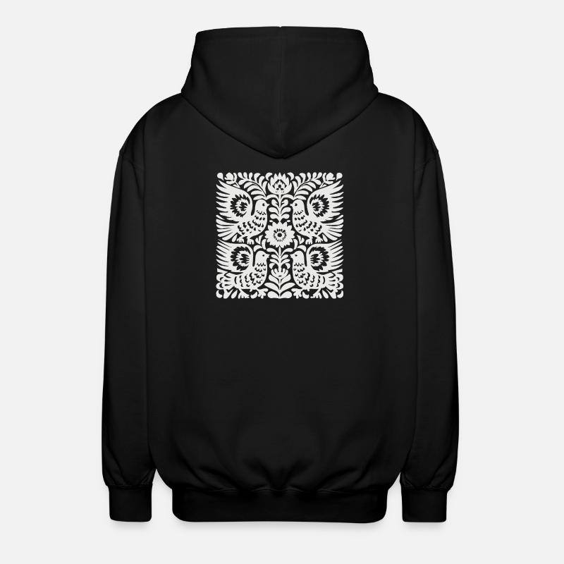Taube-Blumenwappen - Unisex Kapuzenjacke - Schwarz