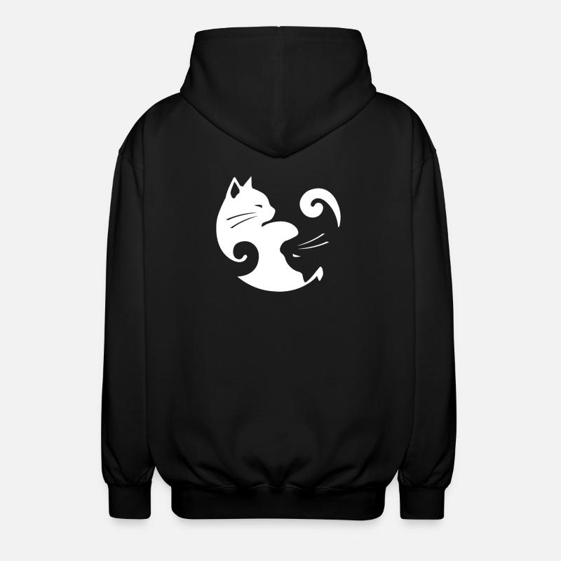 Équilibre du chat Yin Yang - Veste à capuche unisexe - noir
