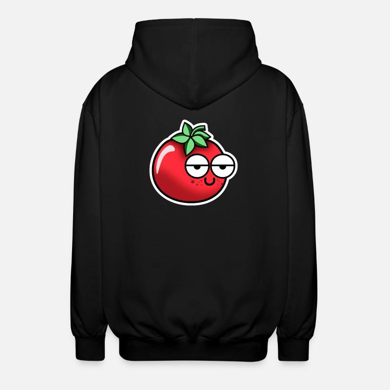 Tomate avec visage - Veste à capuche unisexe - noir