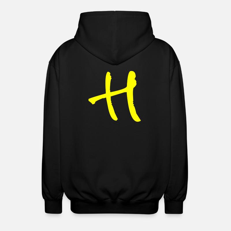Buchstabe H - Unisex Kapuzenjacke - Schwarz