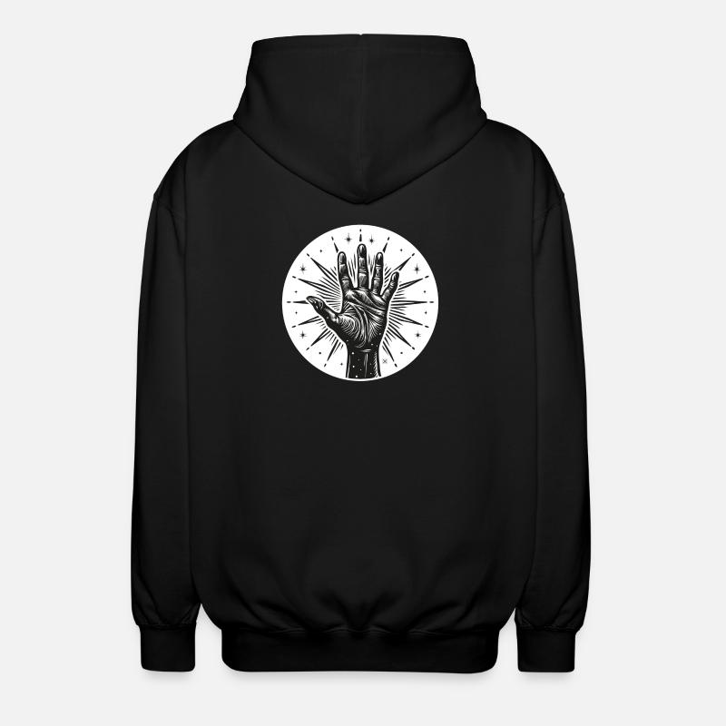 Main étoile avec flashs - Veste à capuche unisexe - noir
