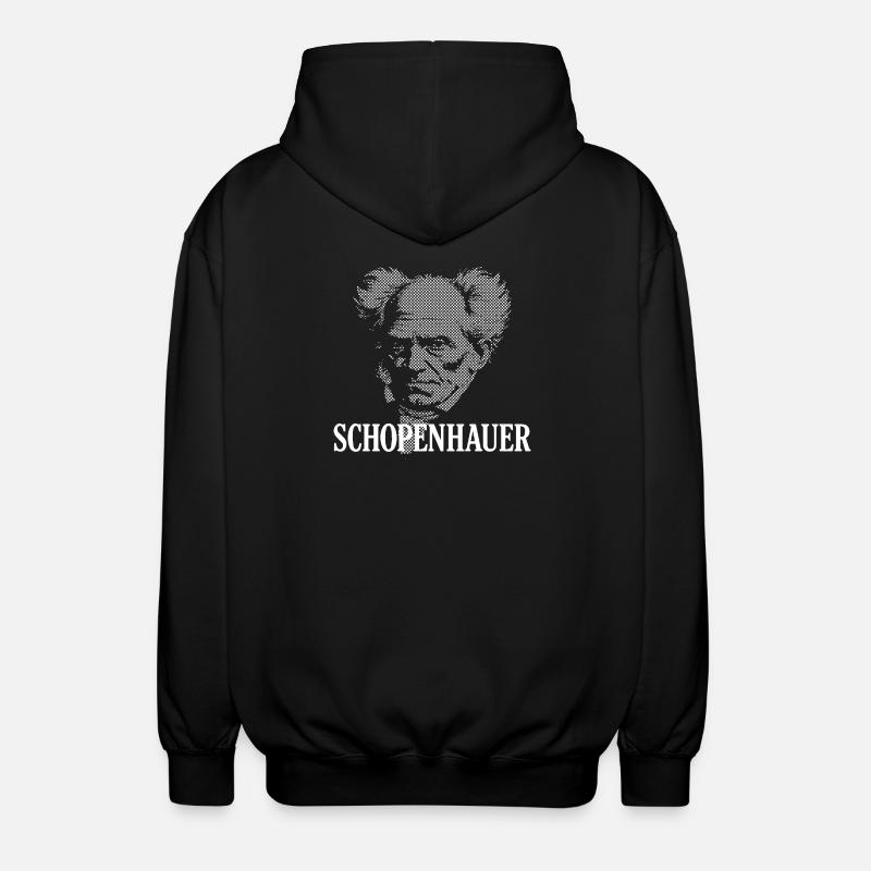 Schopenhauer Halbtonporträt - Unisex Kapuzenjacke - Schwarz