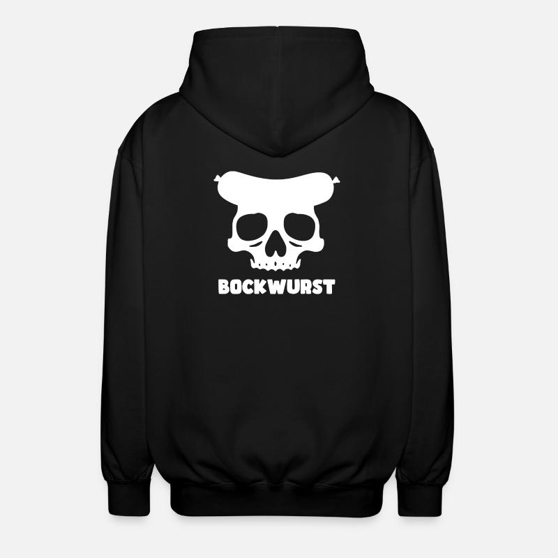 Bockwurst Skull Graphic - Unisex Hooded Jacket - black