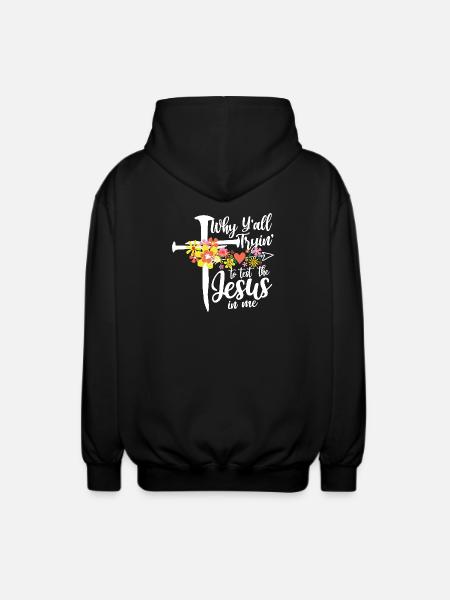 Cross flowers: Jesus in me - Unisex Hooded Jacket - black