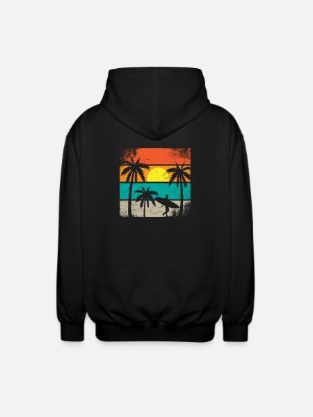 Sunset Surf Palm - Unisex Kapuzenjacke - Schwarz