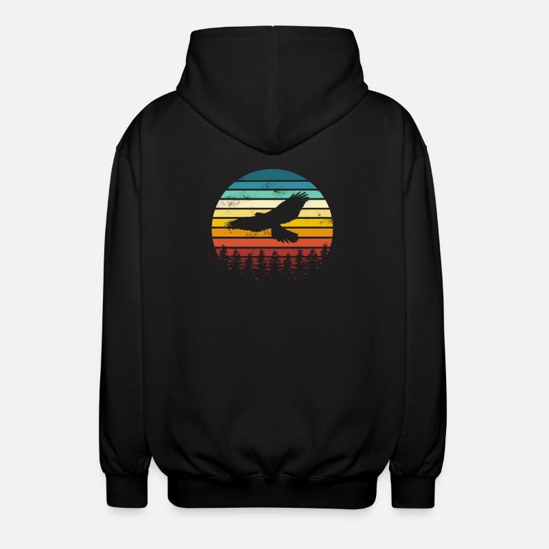 Vogel Adler - Unisex Kapuzenjacke - Schwarz