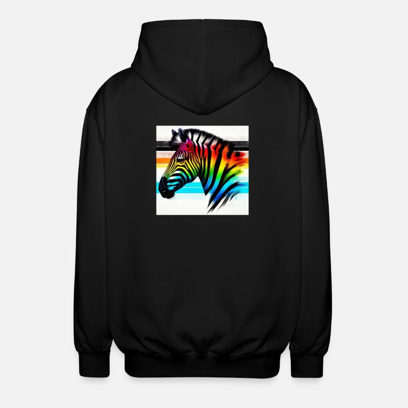 Zebra - Unisex Kapuzenjacke - Schwarz