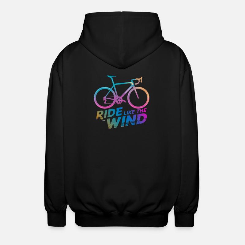 Gradient Bicycle Ride Graphic - Unisex Hooded Jacket - black