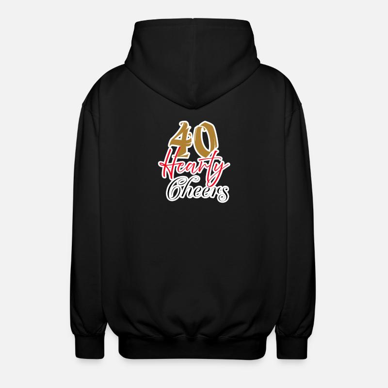 40 Heartfelt Cheers Celebration Design - Unisex Hooded Jacket - black