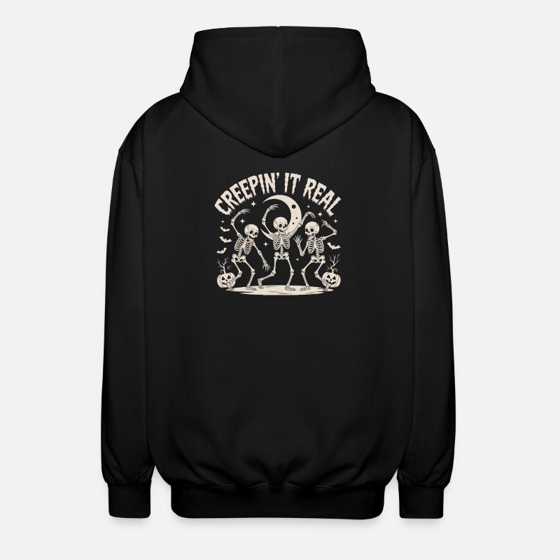 Creepin’ It Real Skeleton Dance - Unisex Hooded Jacket - black