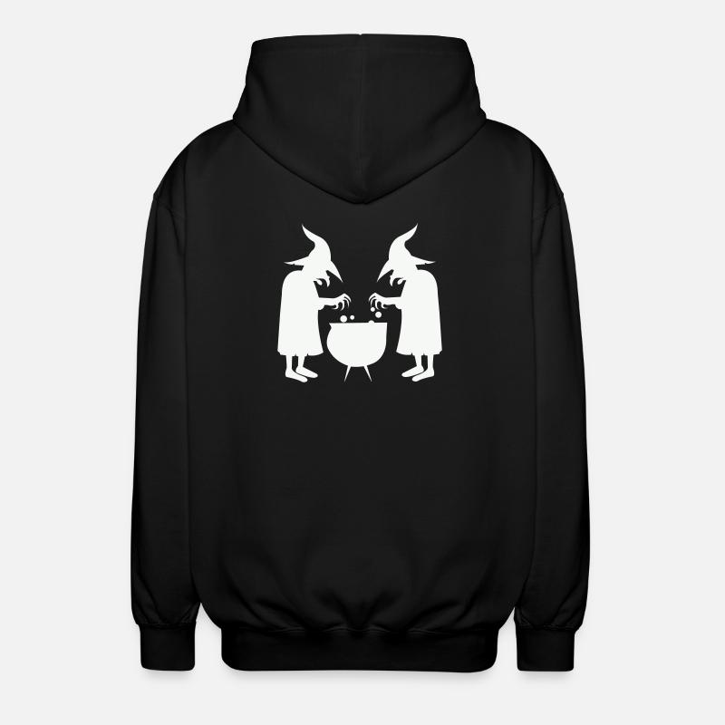Witches stirring magic potions - Unisex Hooded Jacket - black