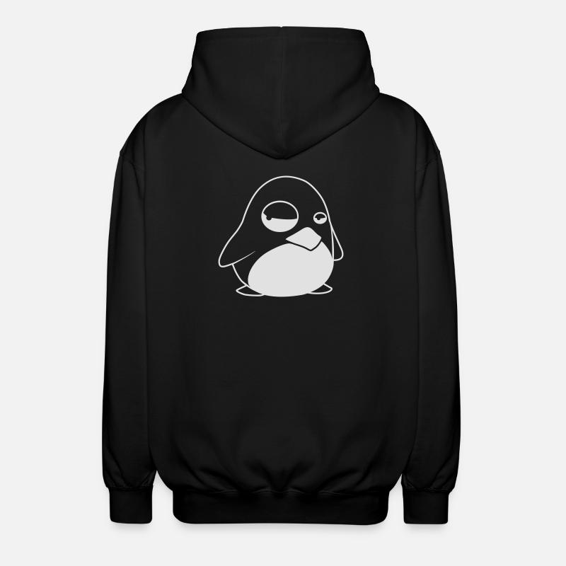 TUX Penguin, LINUX - Unisex Hooded Jacket - black