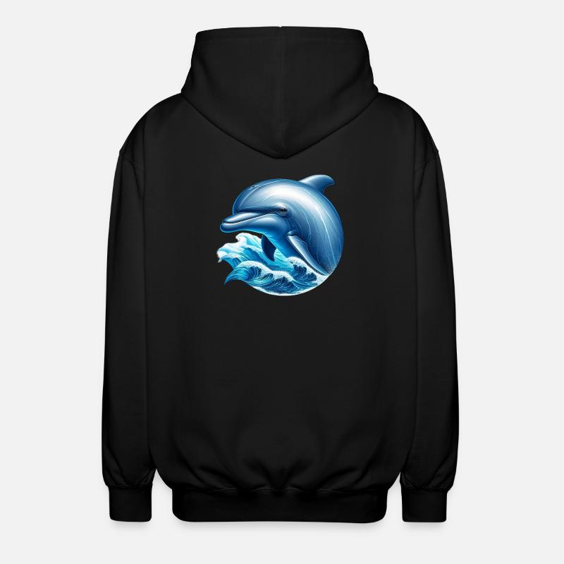 Dolphin - Unisex Hooded Jacket - black