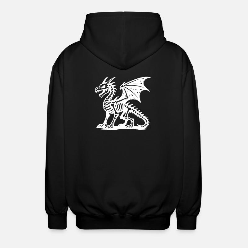 Mythique dragon squelette design rétro - Veste à capuche unisexe - noir