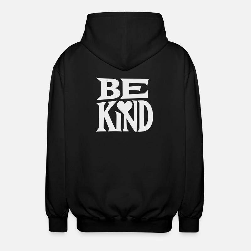 Slogan Be kind with heart - Veste à capuche unisexe - noir
