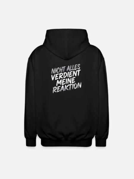 Zero reaction - I don't care - Unisex Hooded Jacket - black