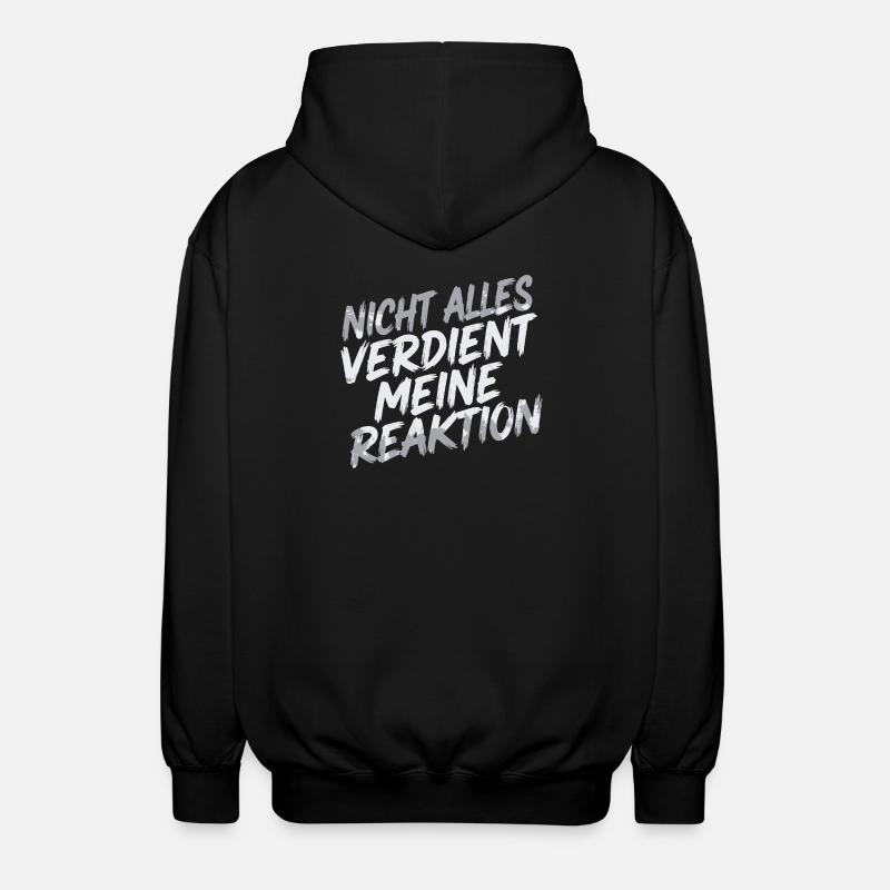 Zero reaction - I don't care - Unisex Hooded Jacket - black