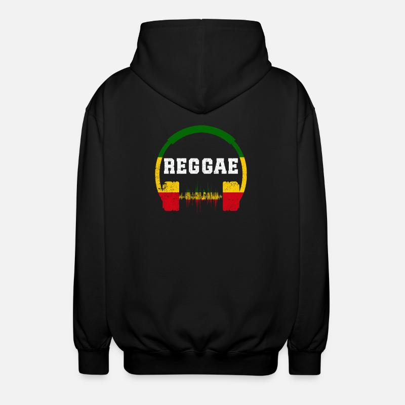 Conception des ondes casques reggae - Veste à capuche unisexe - noir